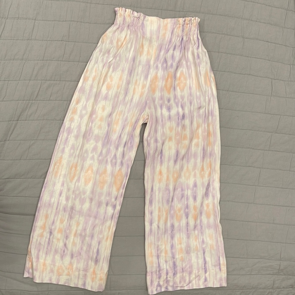 Zara Kids, girls ikat linen pants, size 13-14